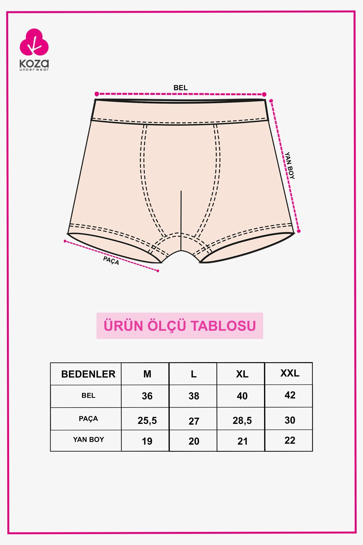 koza iç giyim Erkek 6'lı Pamuklu Likralı Boxer görsel 4