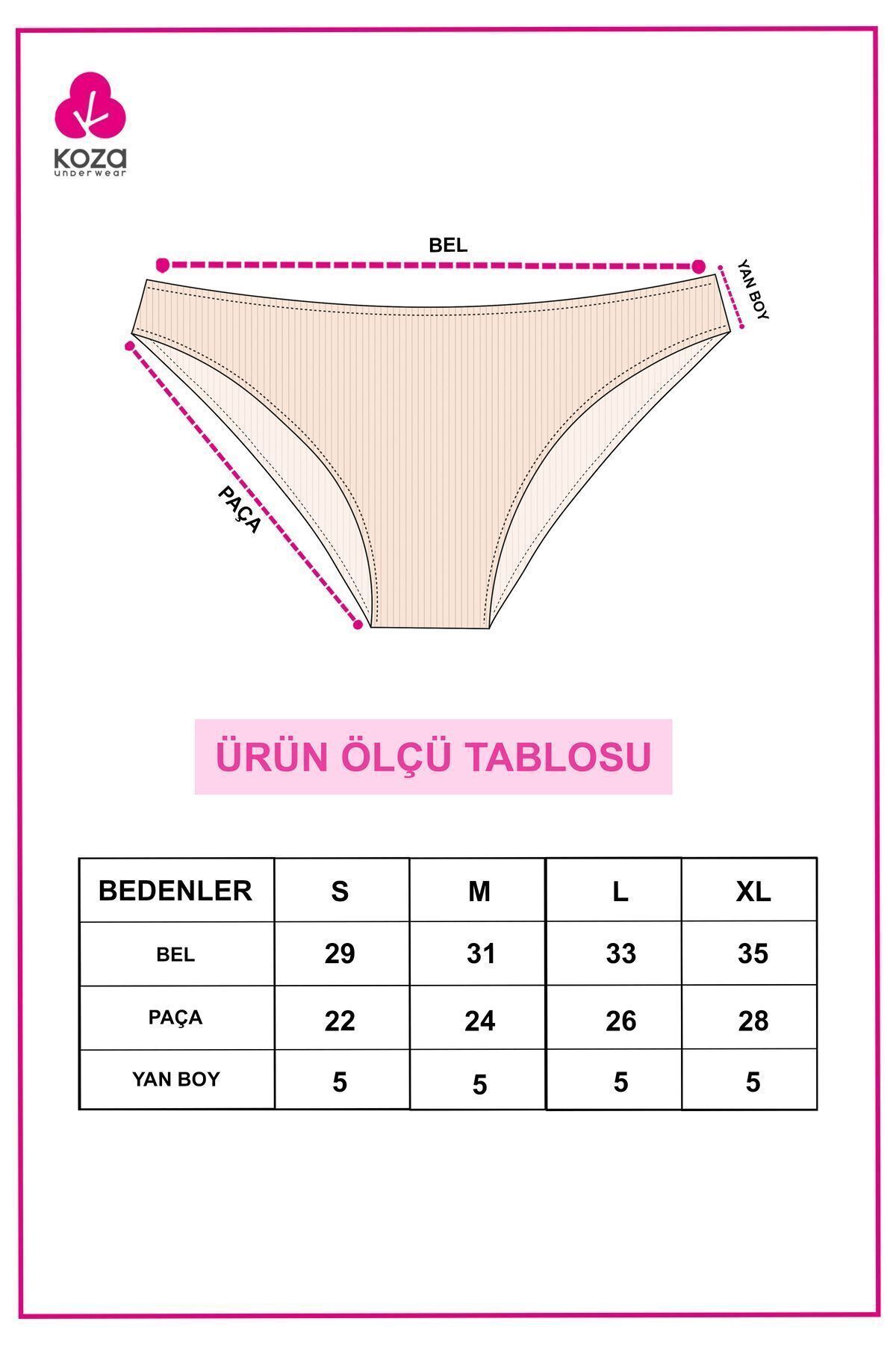 koza iç giyim Kadın 5'li Fitilli Külot görsel 7