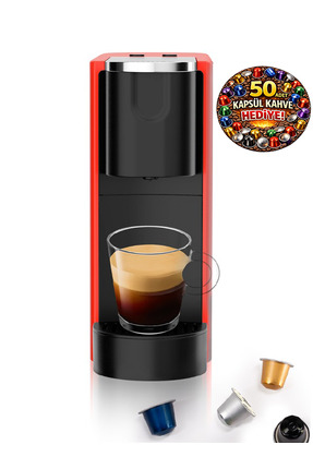 Omnex Ox-Pro Espresso Kapsül Kahve Makinesi – 20 Bar Basınç, Kırmızı