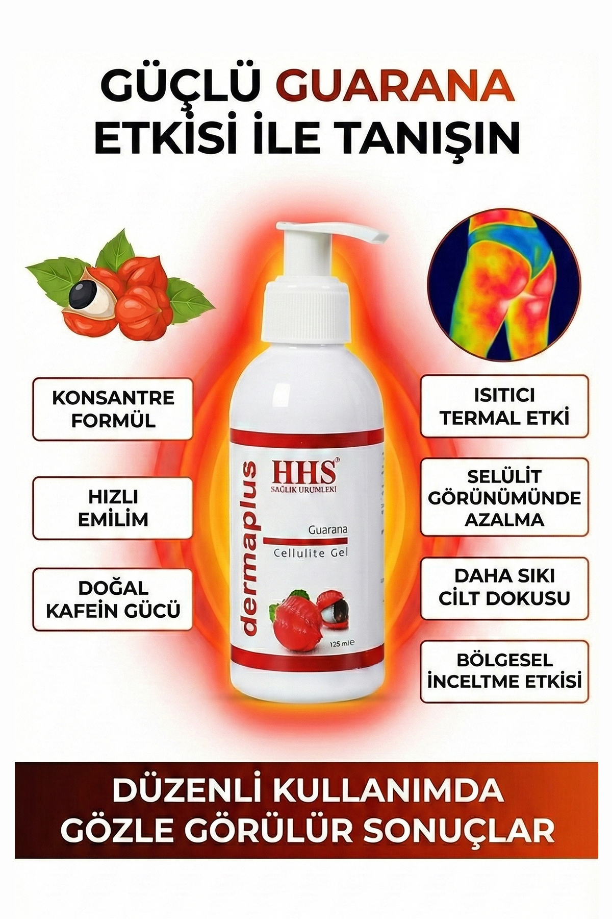 Dermaplus Guarana Cellulite Gel - Selülit Karşıtı & Sıkılaştırıcı Yoğun Bakım Jeli (125ml) — 8699120560727 — تصویر 4 از 5