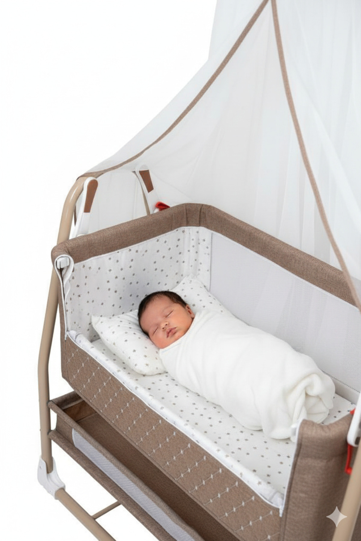 Tommybaby Royal Anne Yanı Beşik Tüllü Sepet Beşik Sallanabilir Bebek Beşiği Anne Yanı Beşik fotoğrafı 3 (önizleme)