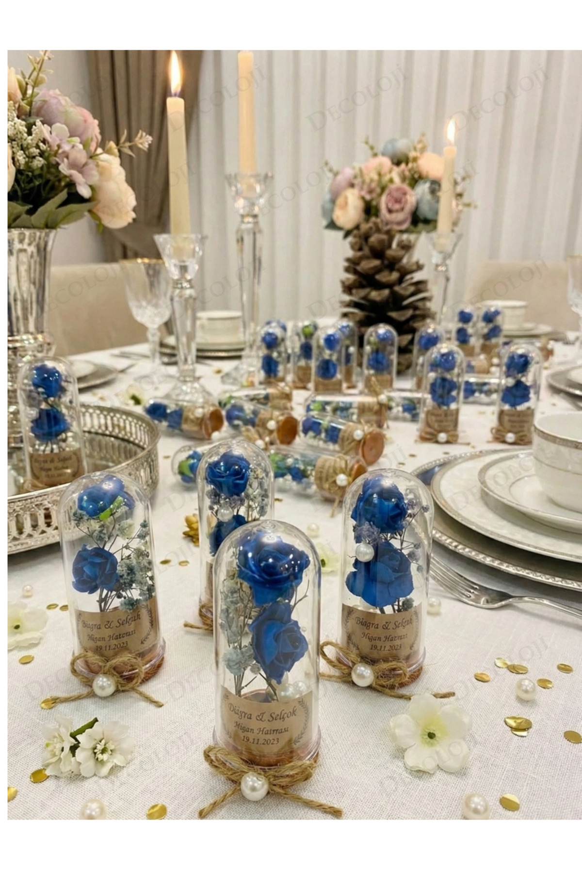 Decoloji Söz, Nişan, Kına, Düğün, Sünnet, Bebek, Mevlüt, Nikah Şekeri Hediyelik Hatıra Plastik Çiçek, 10 Adet fotoğrafı 6 (önizleme)