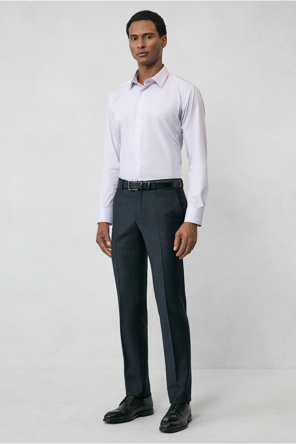 Kiğılı  Uzun Kol Slim Fit Dar Kesim Pamuk Klasik Gömlek - Görsel 5