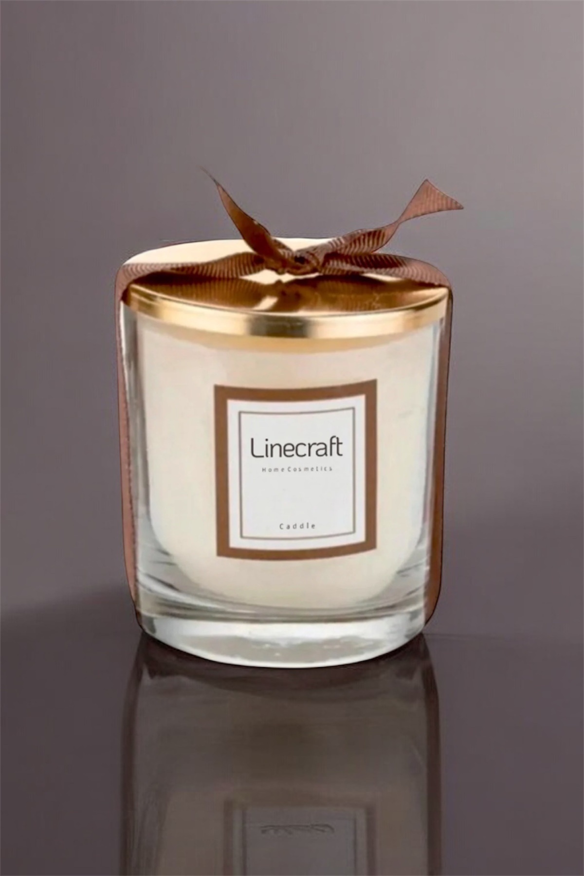 Kapaklı Dark Amber Kokulu Bardak Mum Kurdaleli