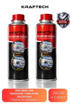 Kraftech Yeni Nesil Premium I Buharlı Far Temizleme Sıvısı Ve Parlatma Solüsy...
