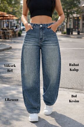 CEDY DENIM Vintage Yıkamalı Salaş Baggy Jean Pantolon - Yüksek Bel Skater Den...