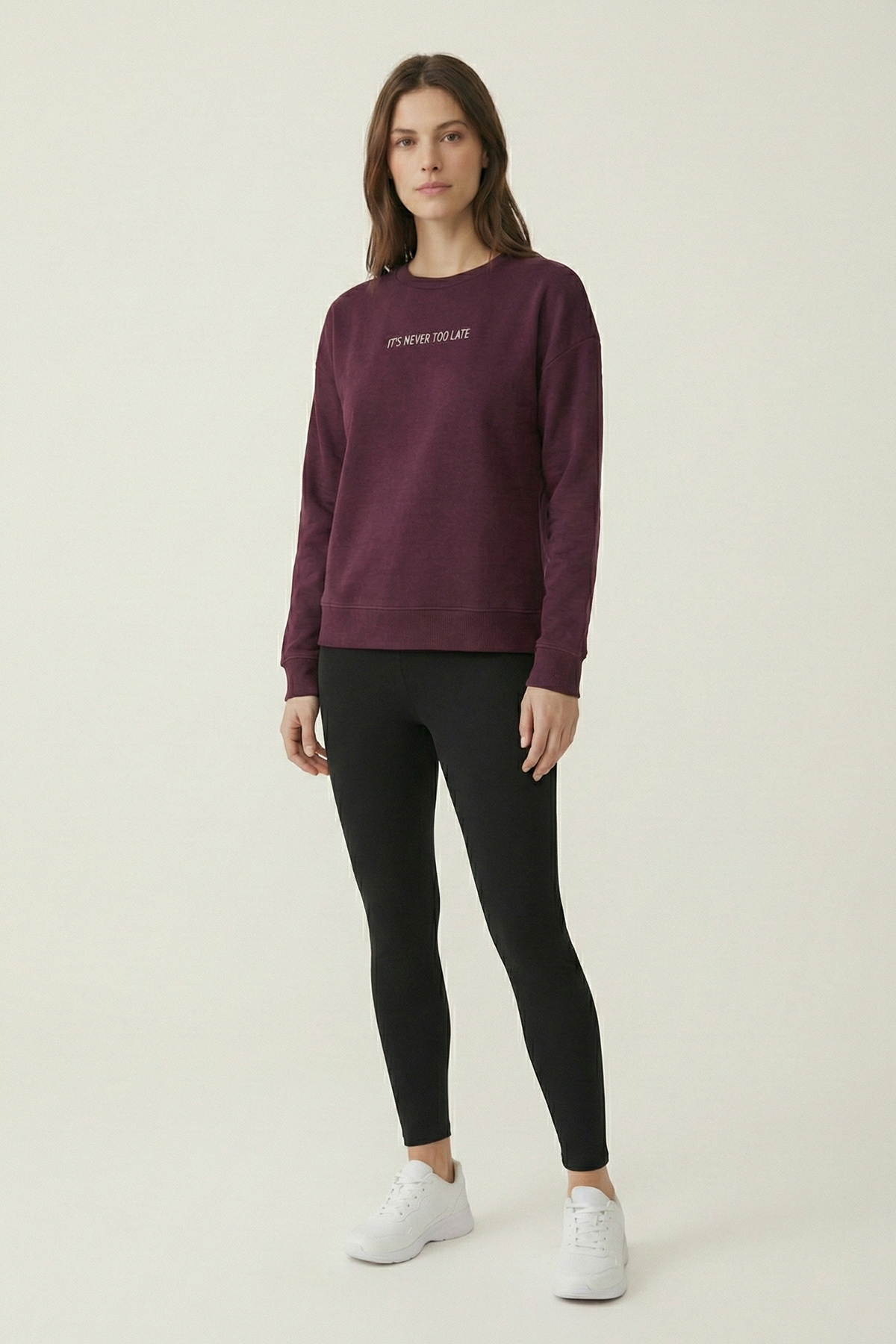 defys  Kadın Baskılı Sweat Mürdüm - Görsel 4