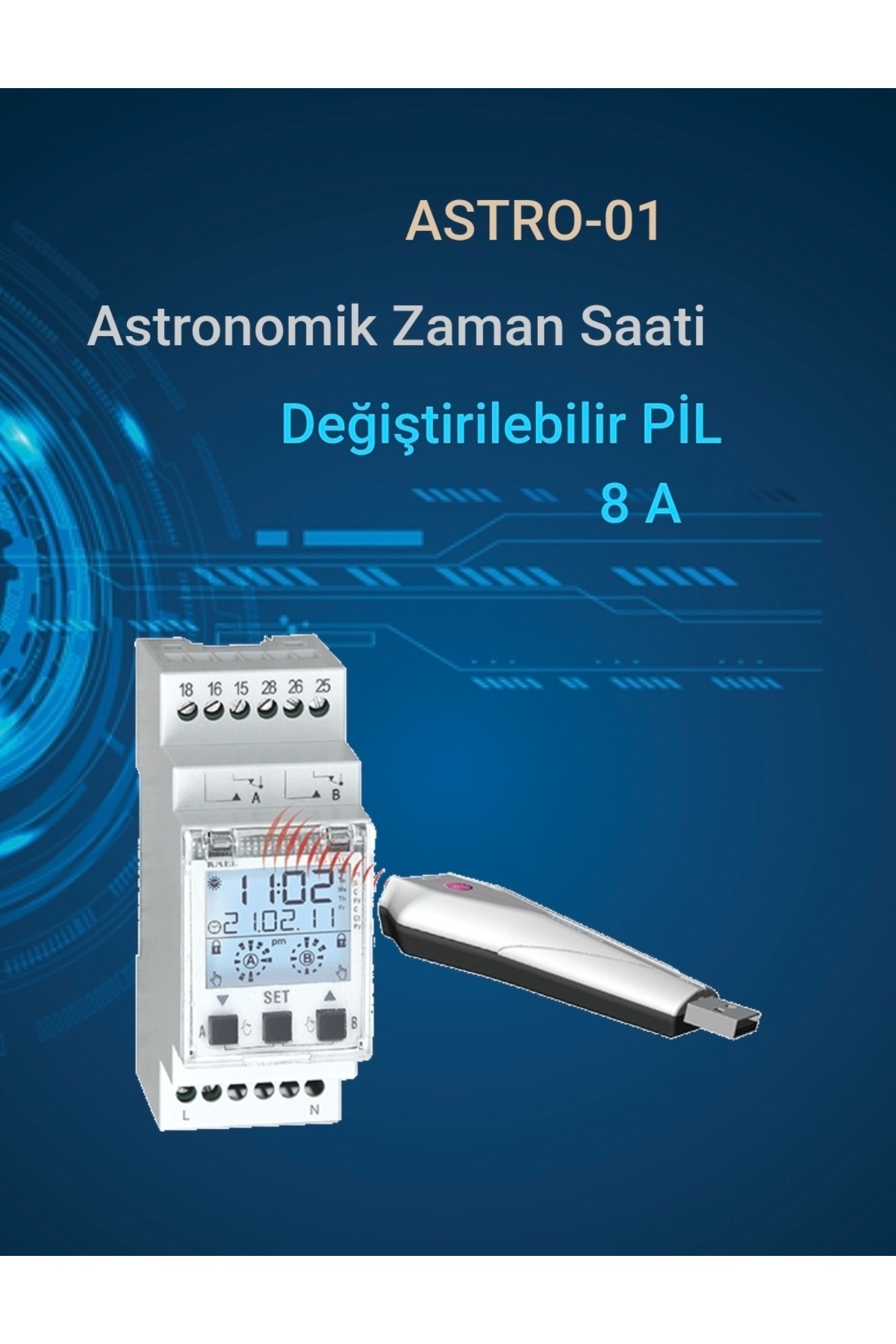 KAEL Astro-01 Astronomik Zaman Saati Değiştirilebilir Pil 8 A
