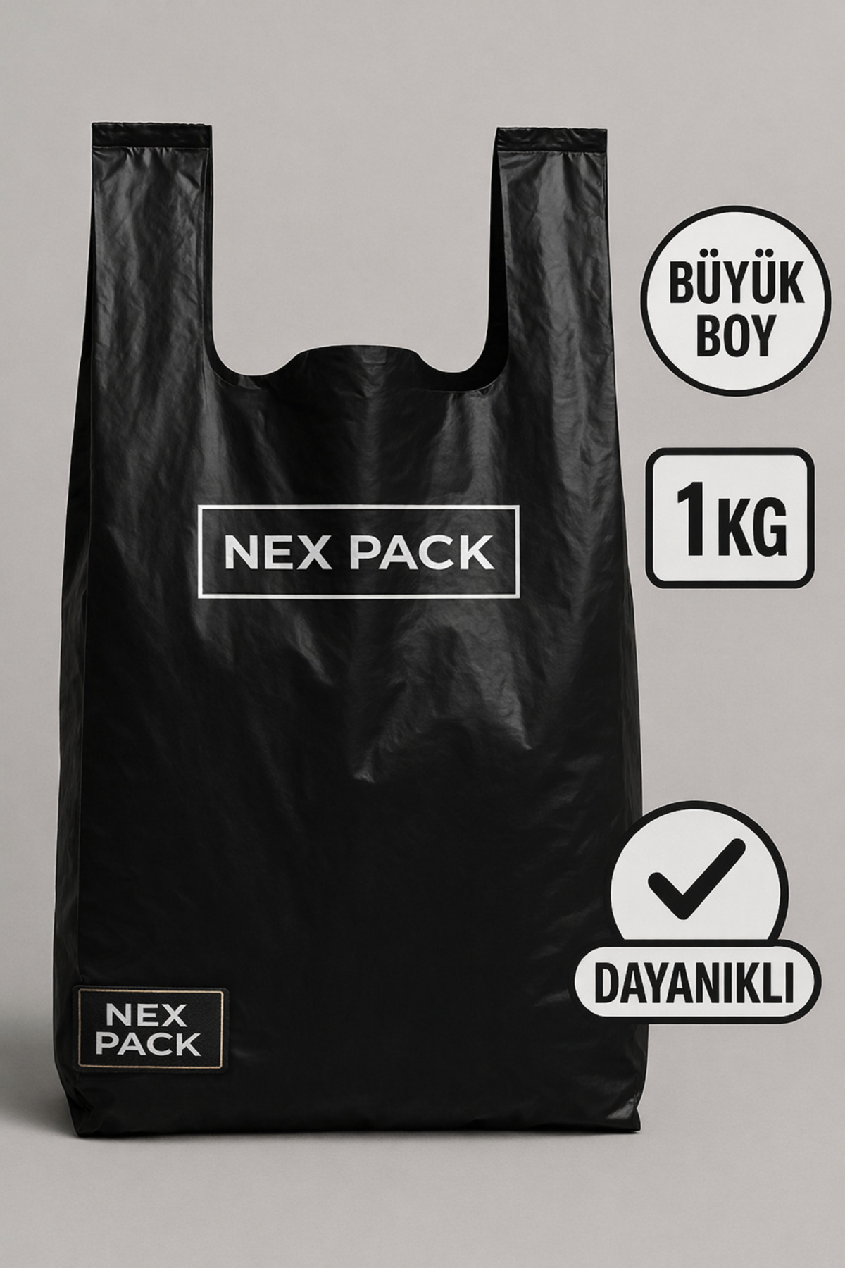 Siyah Atlet Poşet – Büyük Boy | 1 KG Ekstra Dayanıklı — Koksal Pack — Poşet (2)