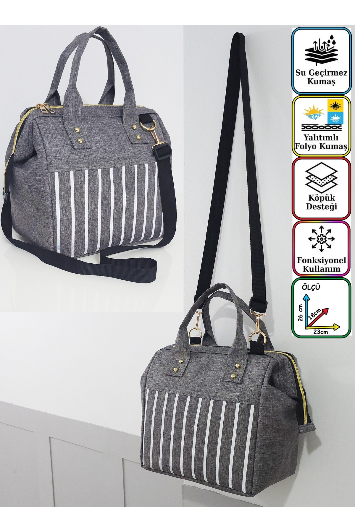 USF Portbebe Ana Kucağı Puset Bebek Taşıma Çantası Termal Termoslu Biberon, Mama, Beslenme Çantası fotoğrafı 5 (önizleme)