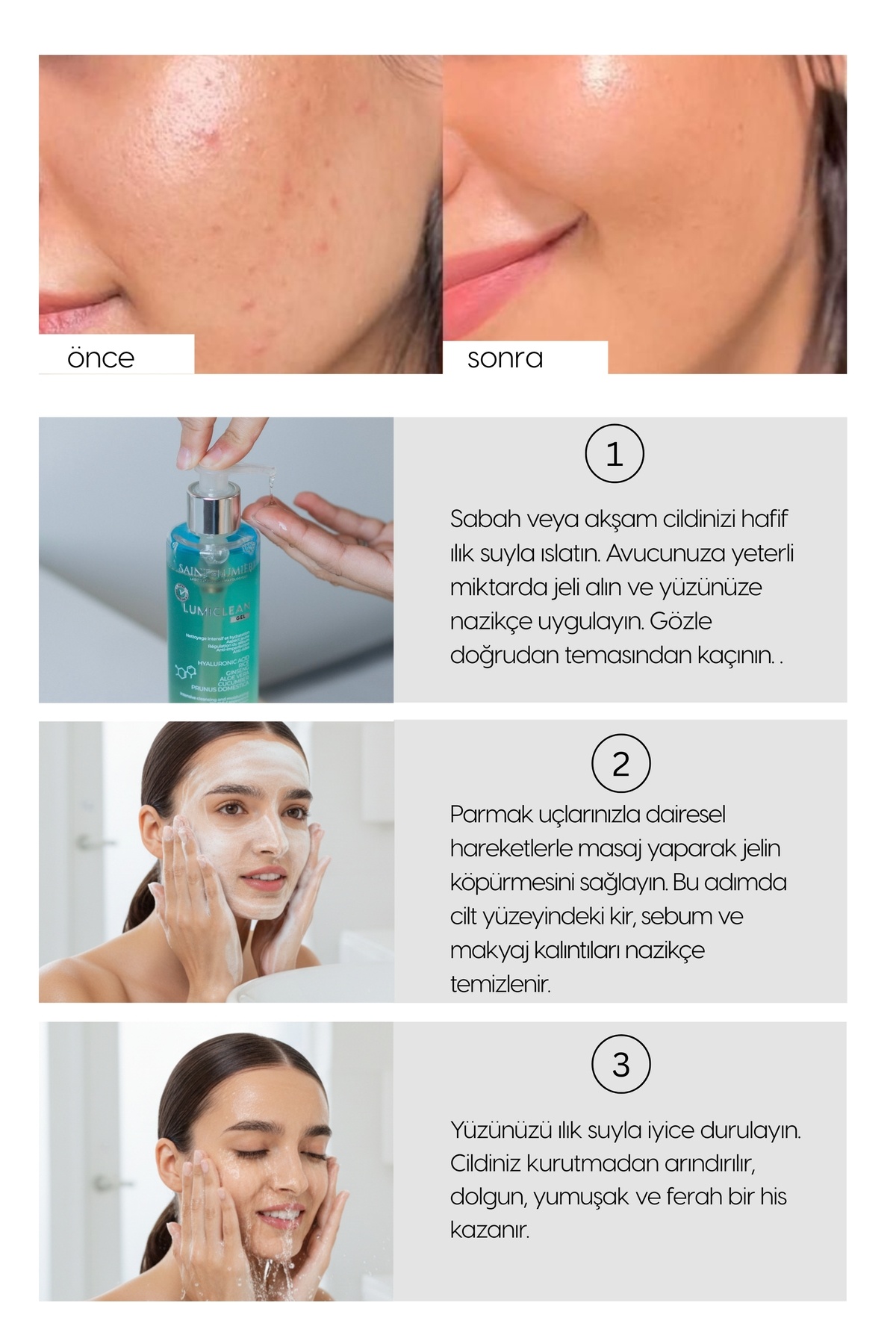 ژل پاک کننده مرطوب کننده و ترمیم کننده LUMICLEAN 200 میلی لیتر برای پوست های حساس، خشک و چرب - برنج، هیالورونیک اسید — 68268053 — تصویر 7 از 8