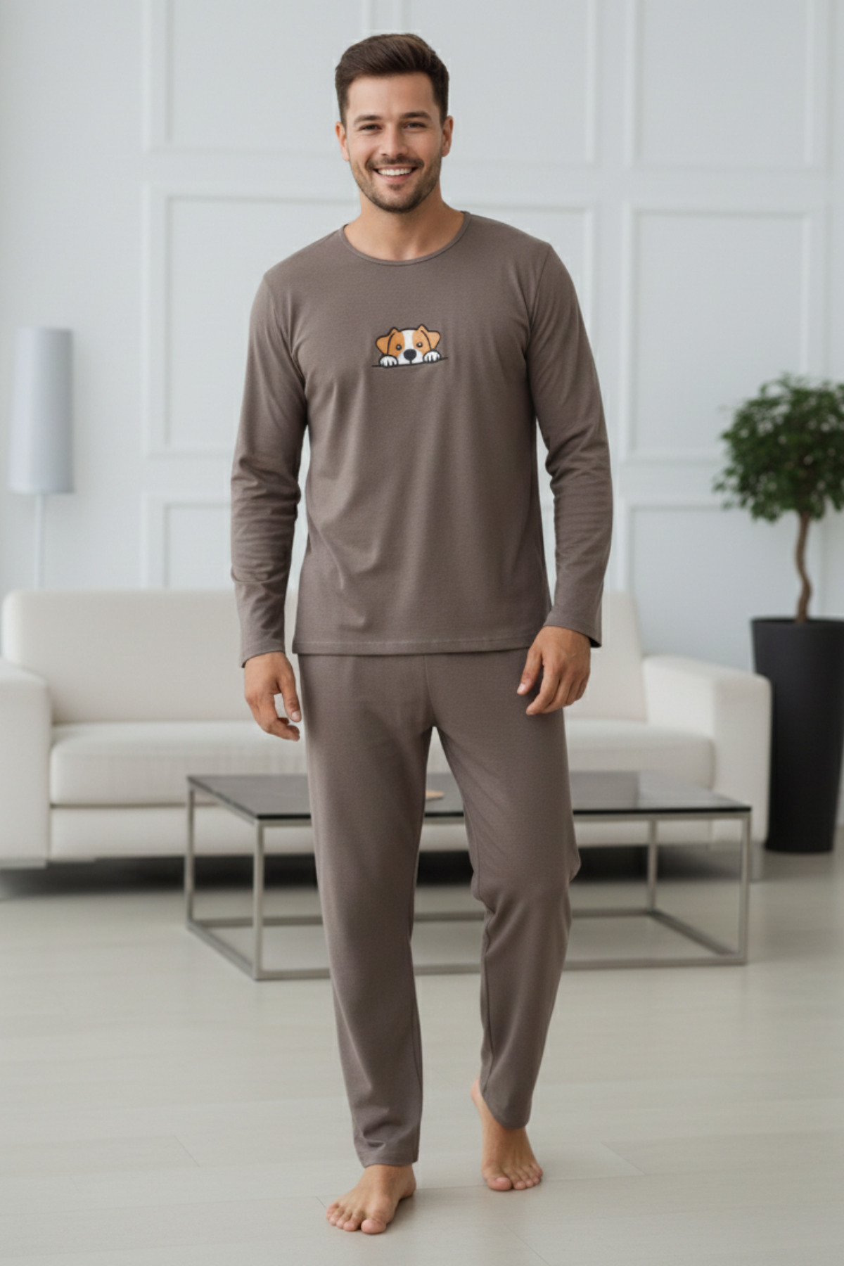 ELİTOL Erkek Uzun Kollu Örme Pijama Takımı görsel 2