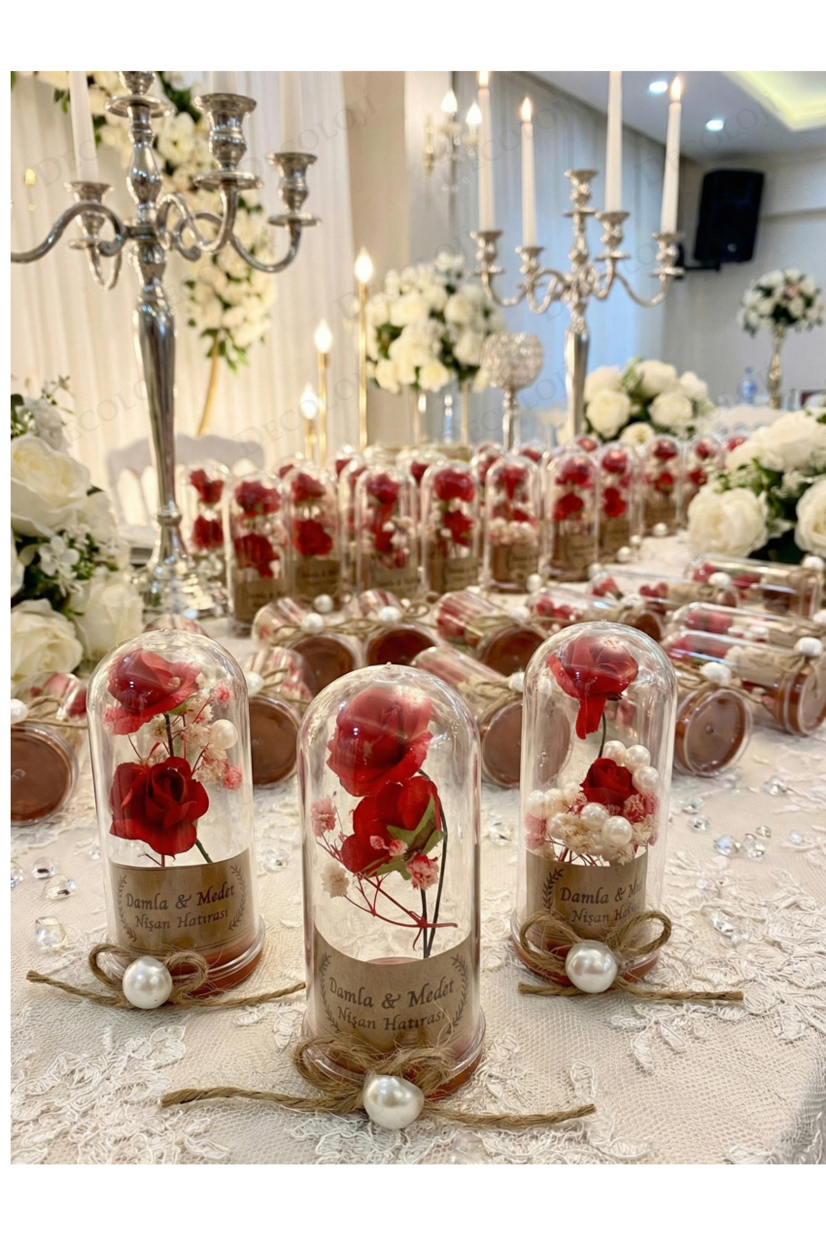 Decoloji Söz, Nişan, Kına, Düğün, Sünnet, Bebek, Mevlüt, Nikah Şekeri Hediyelik Hatıra Plastik Çiçek, 10 Adet fotoğrafı 6 (önizleme)