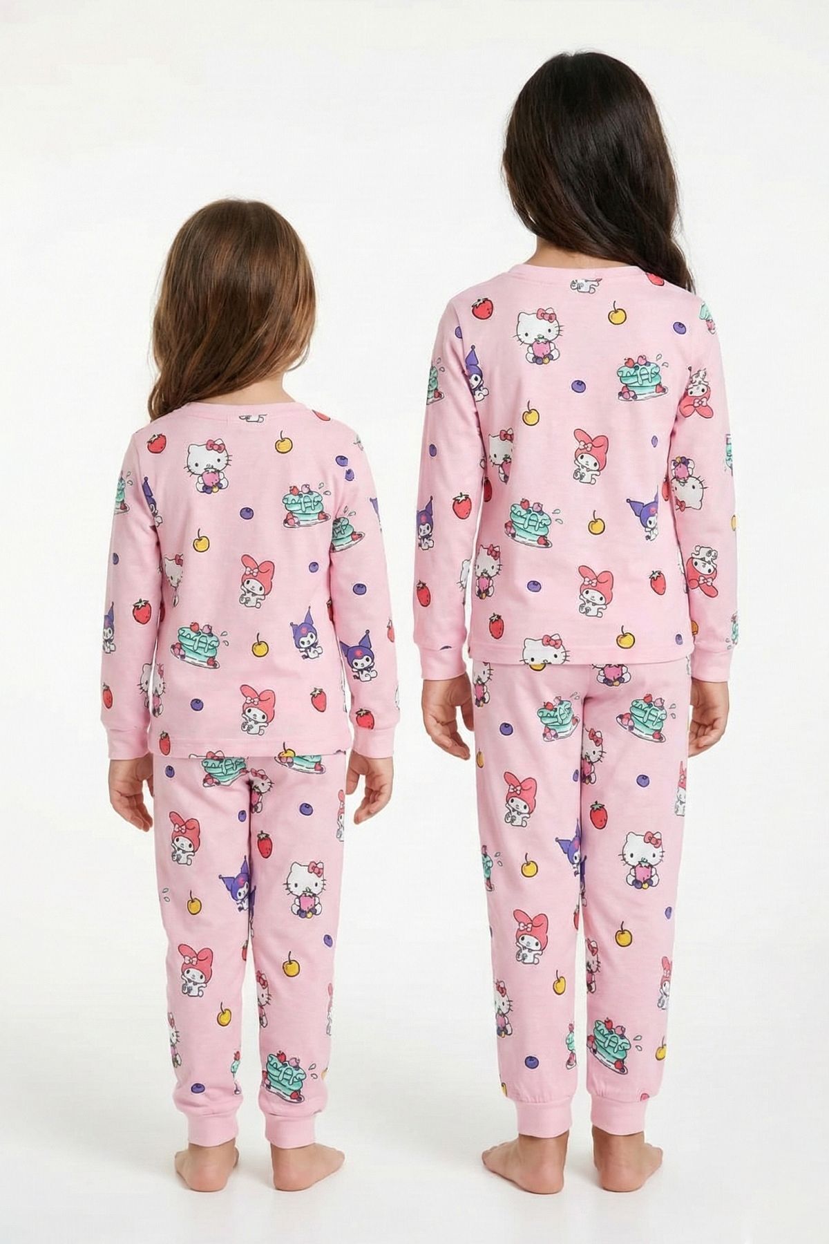 zuzunga Cute Hello Kitty Ve Kuromi Desenli Kız Çocuk Pijama Takımı fotoğrafı 7 (önizleme)