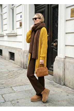 lamea Kadın Uzun Oversize Kalın Örgü - Yumuşak Gündelik Triko Hırka – Cepli –...
