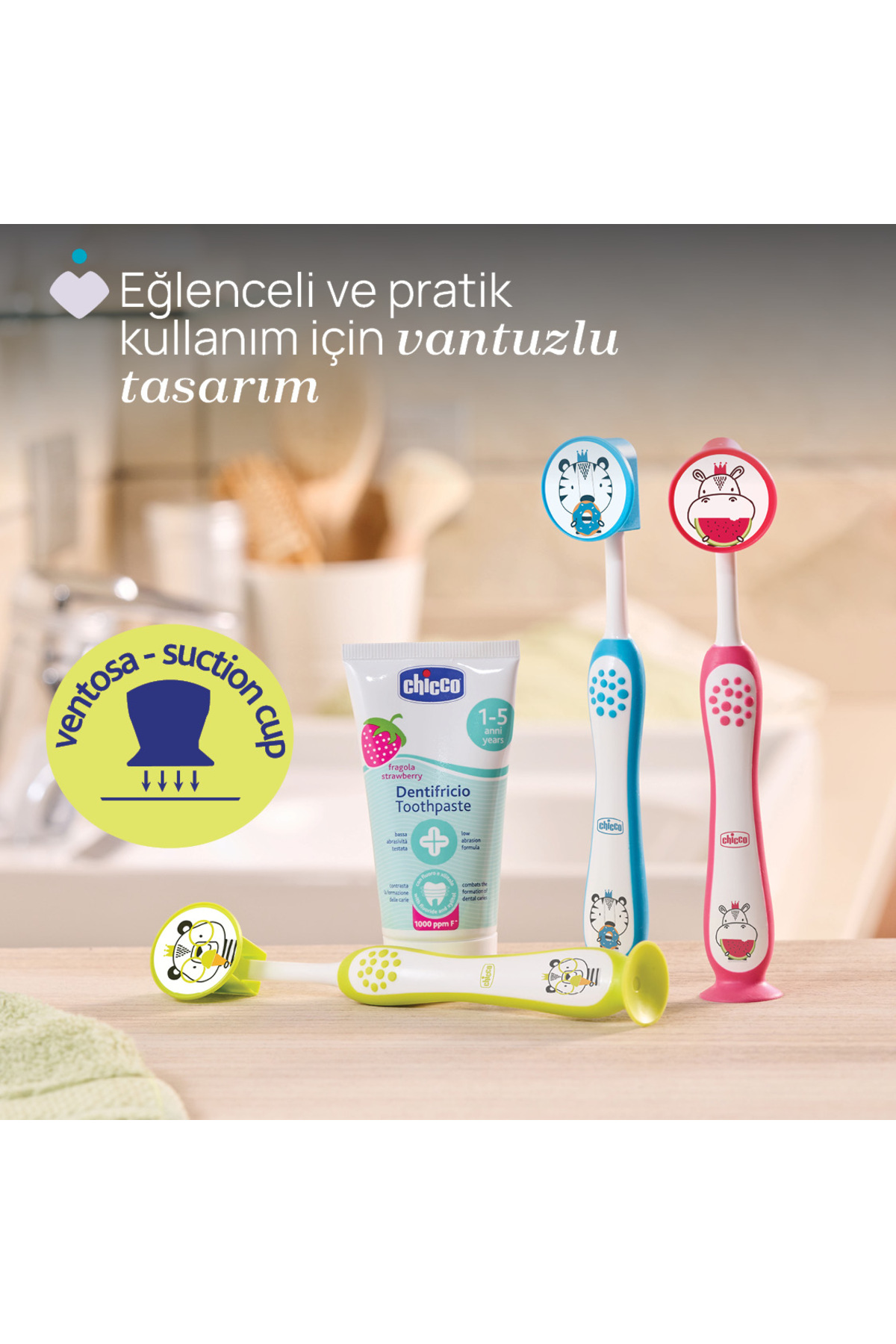 Chicco 2'Lİ DİŞ FIRÇASI 3-6 YAŞ HIPPO-PANDA fotoğrafı 5 (önizleme)