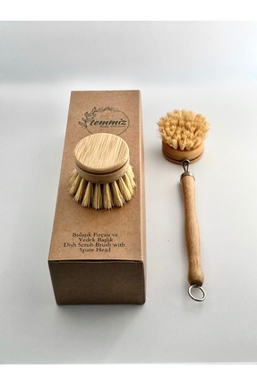 Temmiz Değiştirilebilir Başlıklı Bambu Bulaşık Fırçası