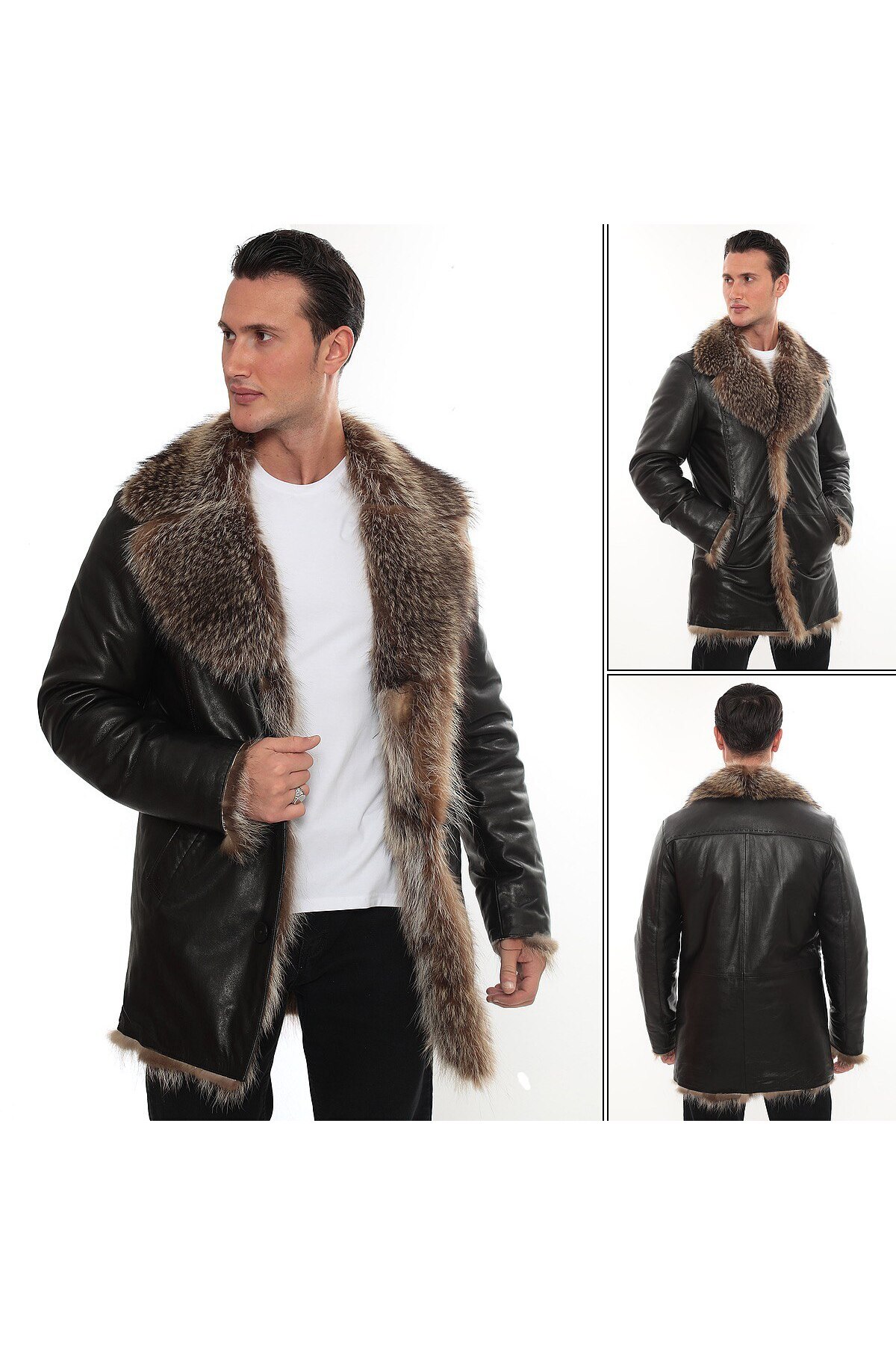 Fatih Deri Baba Modeli Kürk Mont görsel 4