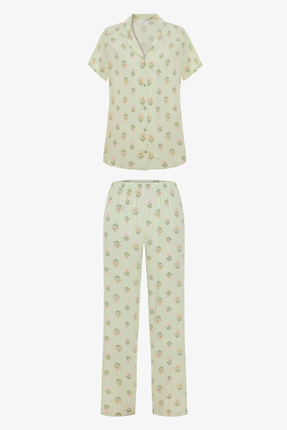 Penti Çok Renkli Pink Bouquet Gömlek Pantolon Pijama Takımı