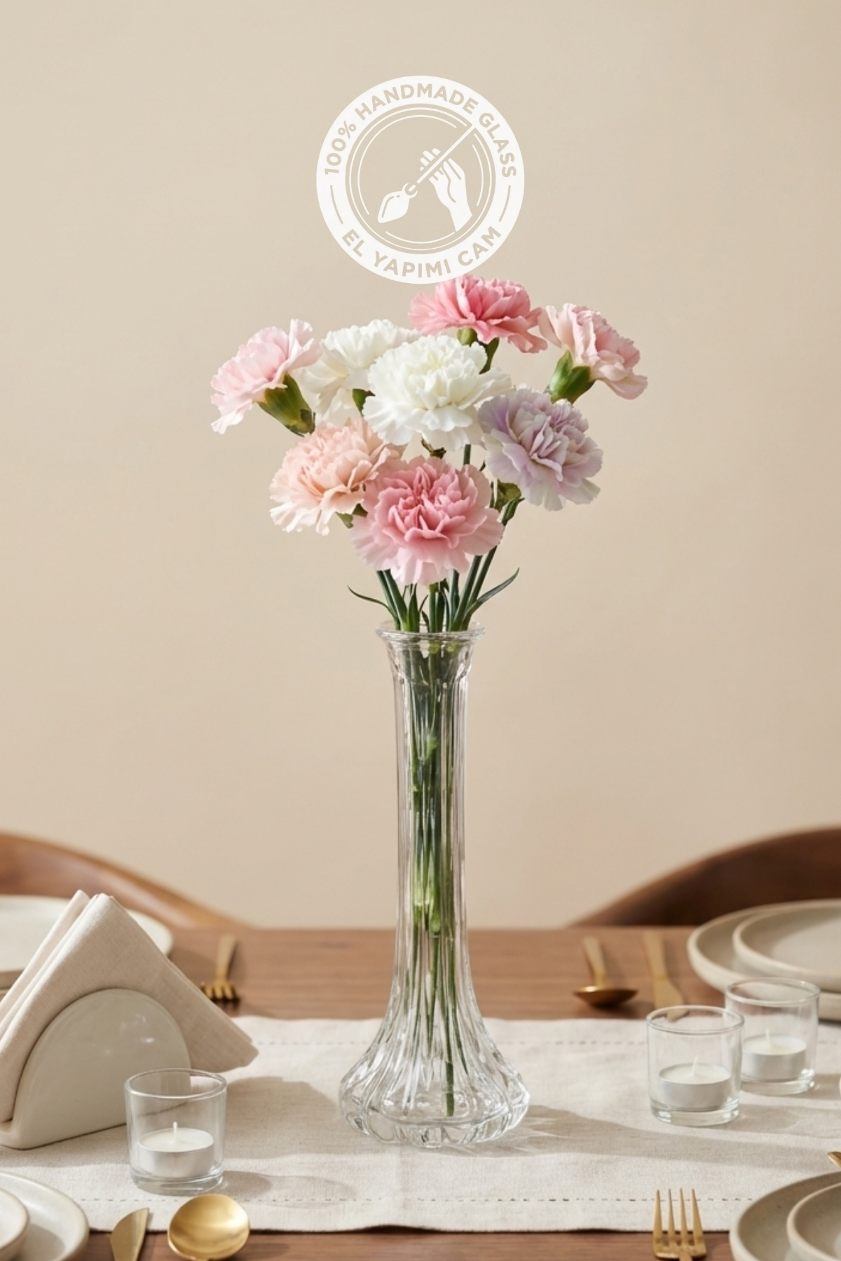 Selen Concept Linea Drop Model Handmade Glass Carnation