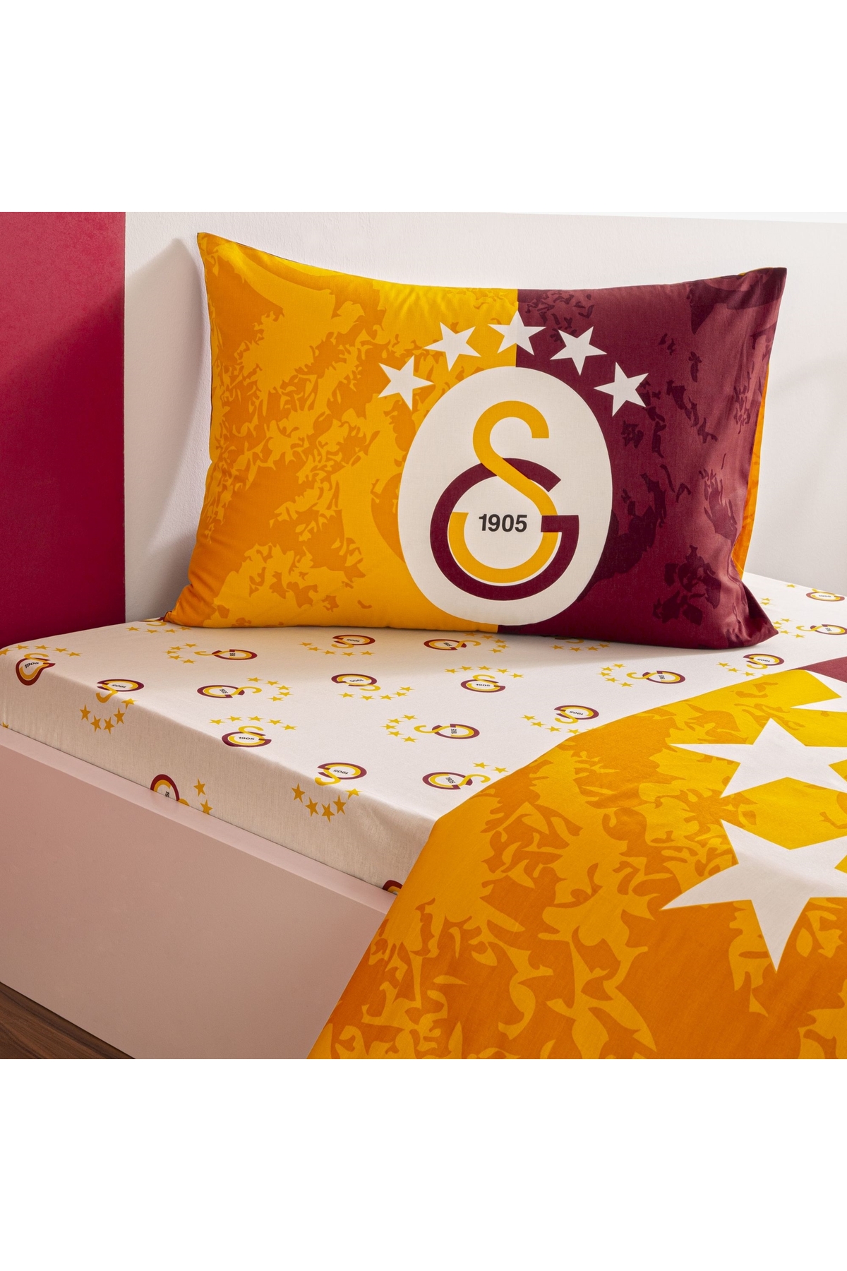 Taç 5 Yıldız Galatasaray Nevresim Takımı - Kırmızı fotoğrafı 2 (önizleme)