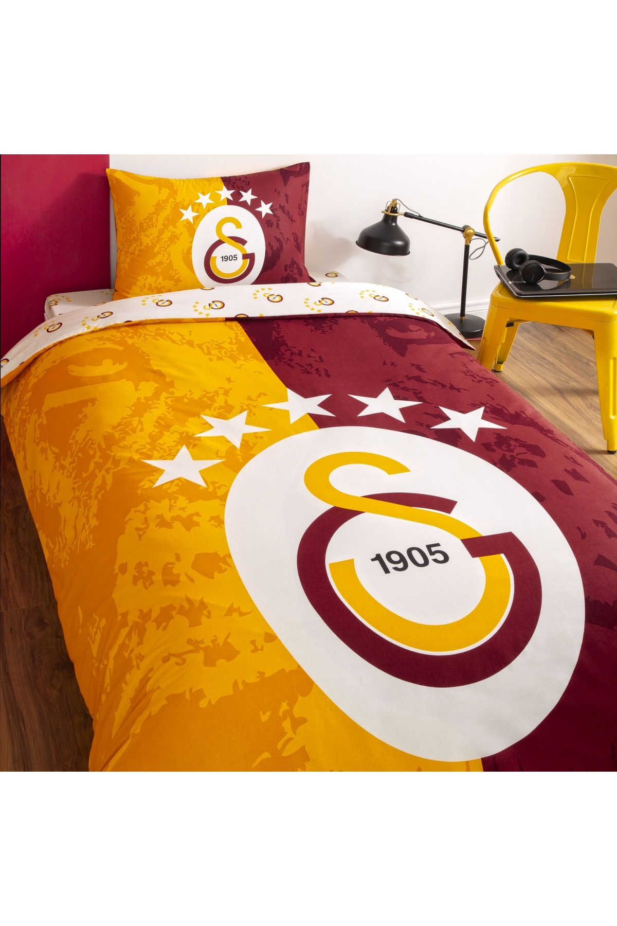 Taç 5 Yıldız Galatasaray Nevresim Takımı - Kırmızı fotoğrafı 3 (önizleme)