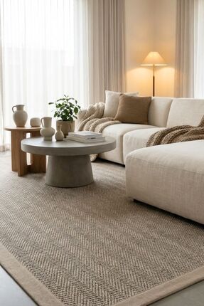 Cool Halı Sydney M104 Hav Toz Vermez Kolay Temizlenen Hasır Doku Balık Sırtı ...