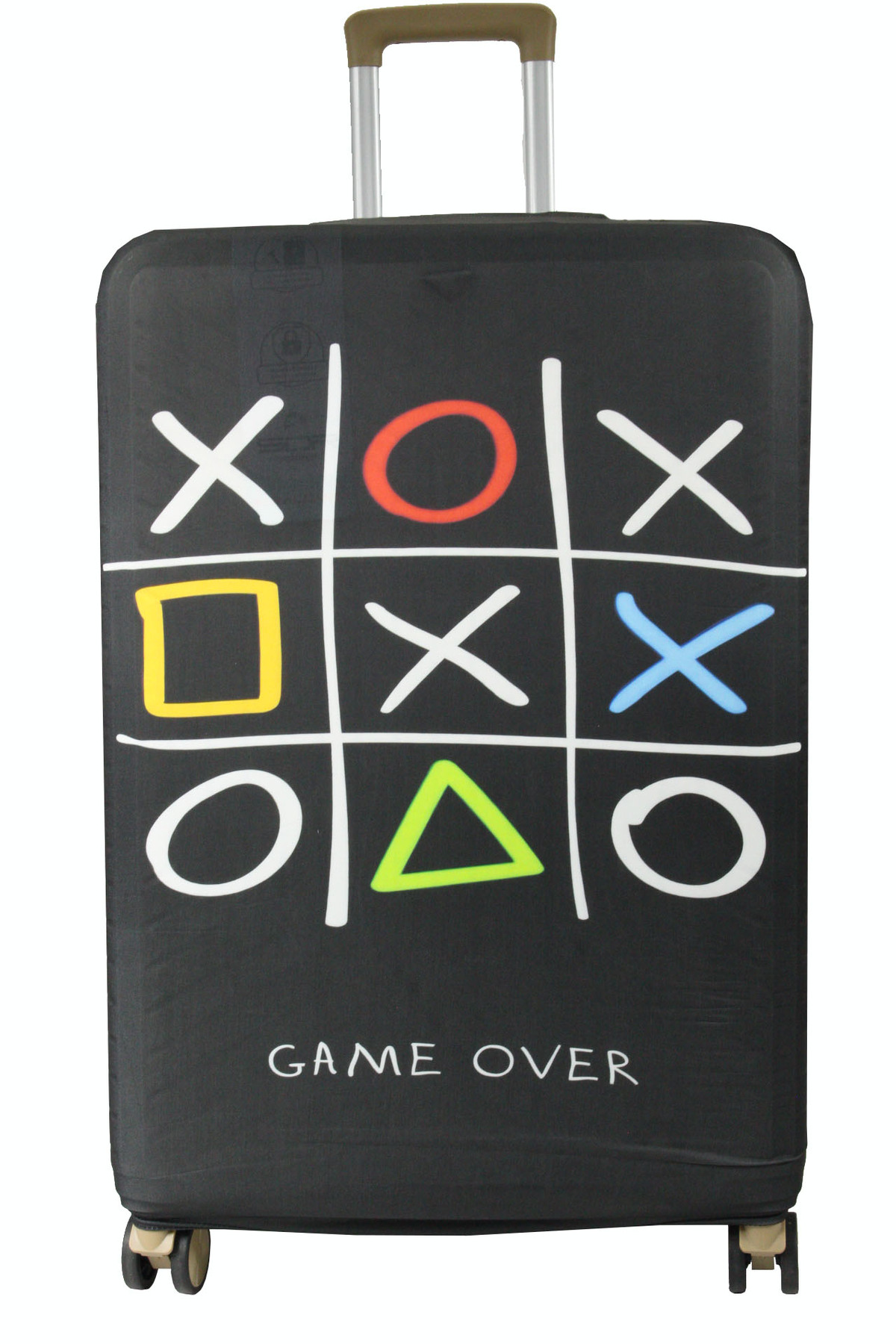 (My#154 GAME OVER) VALİZ İÇİN KILIF Siyah-Orta Boy