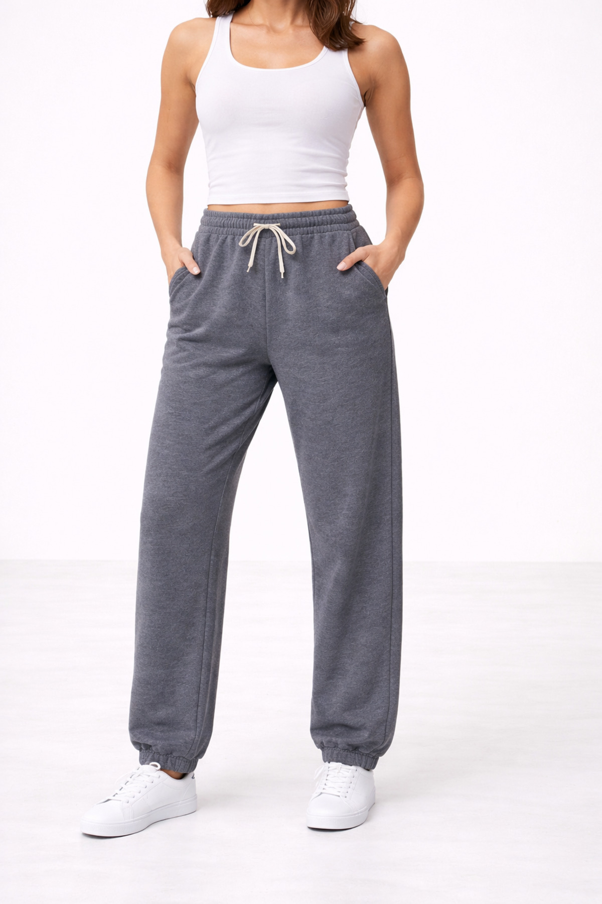 Women's Joggers 2 Thread Pants with Elastic Waist and Leg