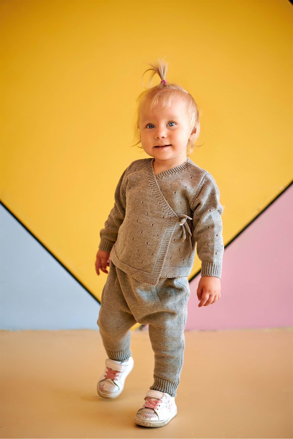 Minora Kışlık Triko Kruvaze Takım GRİ fotoğrafı 3 (önizleme)