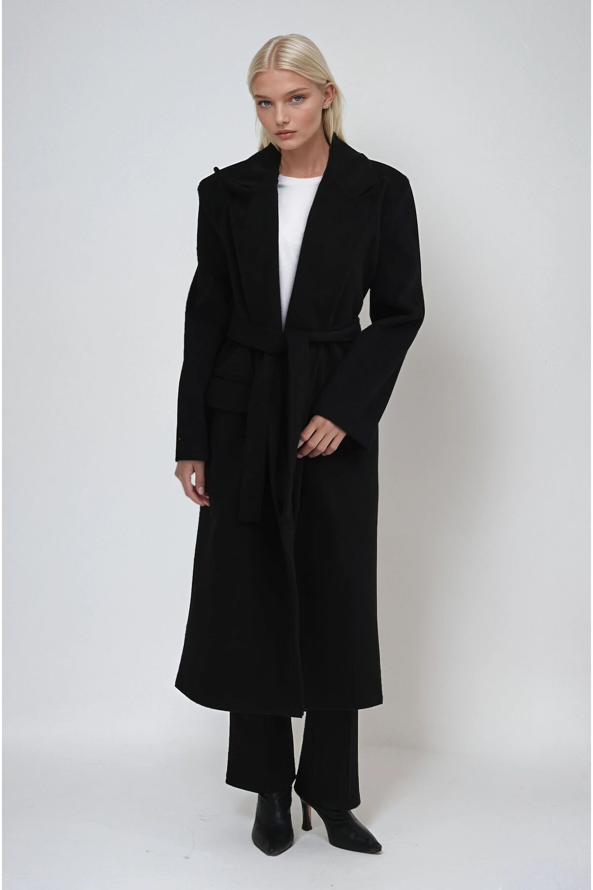 Lijuri  Siyah Dokulu Basic Kuşaklı Kaban 7098 R9-J-K4 - Görsel 6