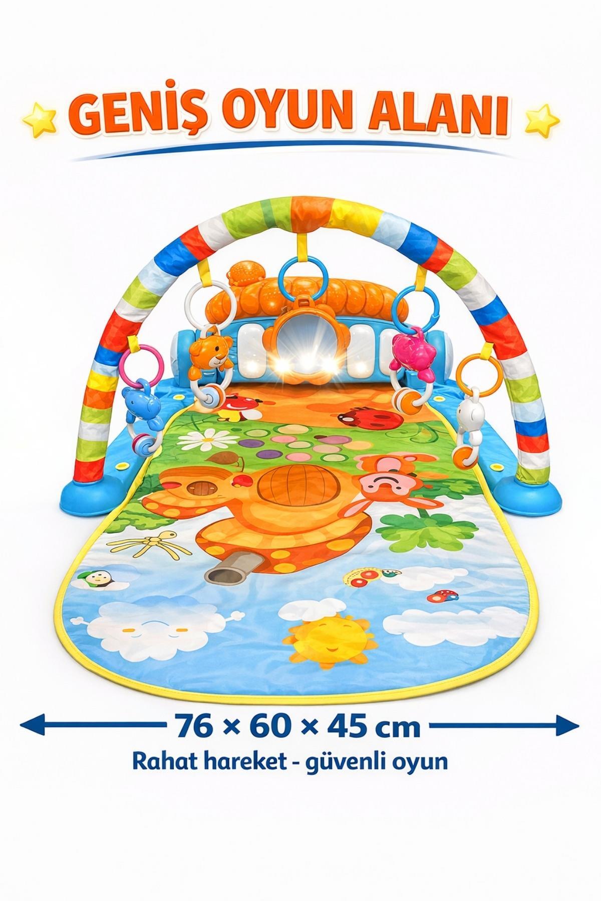 HAK İŞ OYUNCAK Piyanolu Mantar Desenli Bebek Oyun Halısı – 0+ Ay, Hayvan Figürlü Işıklı ve Müzikli Gelişim Matı ve fotoğrafı 3 (önizleme)