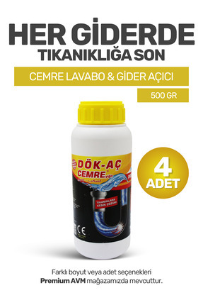 CEMRE YİĞİT (4 ADET) Cemre Lavabo & Gider Açıcı 500 g | Dök aç, Mutfak Banyo ...