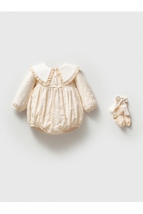 NoyNoy Baby Kız bebek romper çorap ve bandana hediye