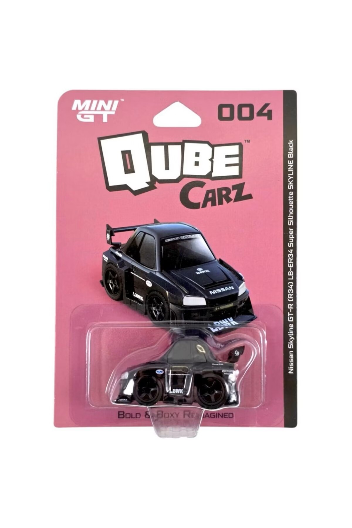 mini gt Qube Carz Nissan LB ER34 Super Silhouette Skyline Black