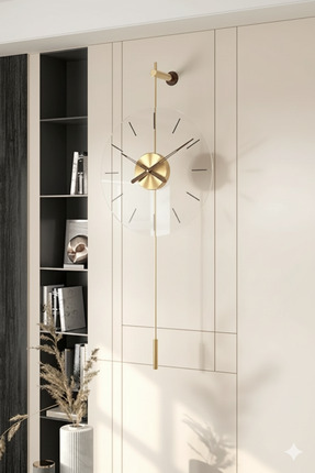 Lamra Dizayn Primera Gold Moderm Dekoratif Duvar Saati