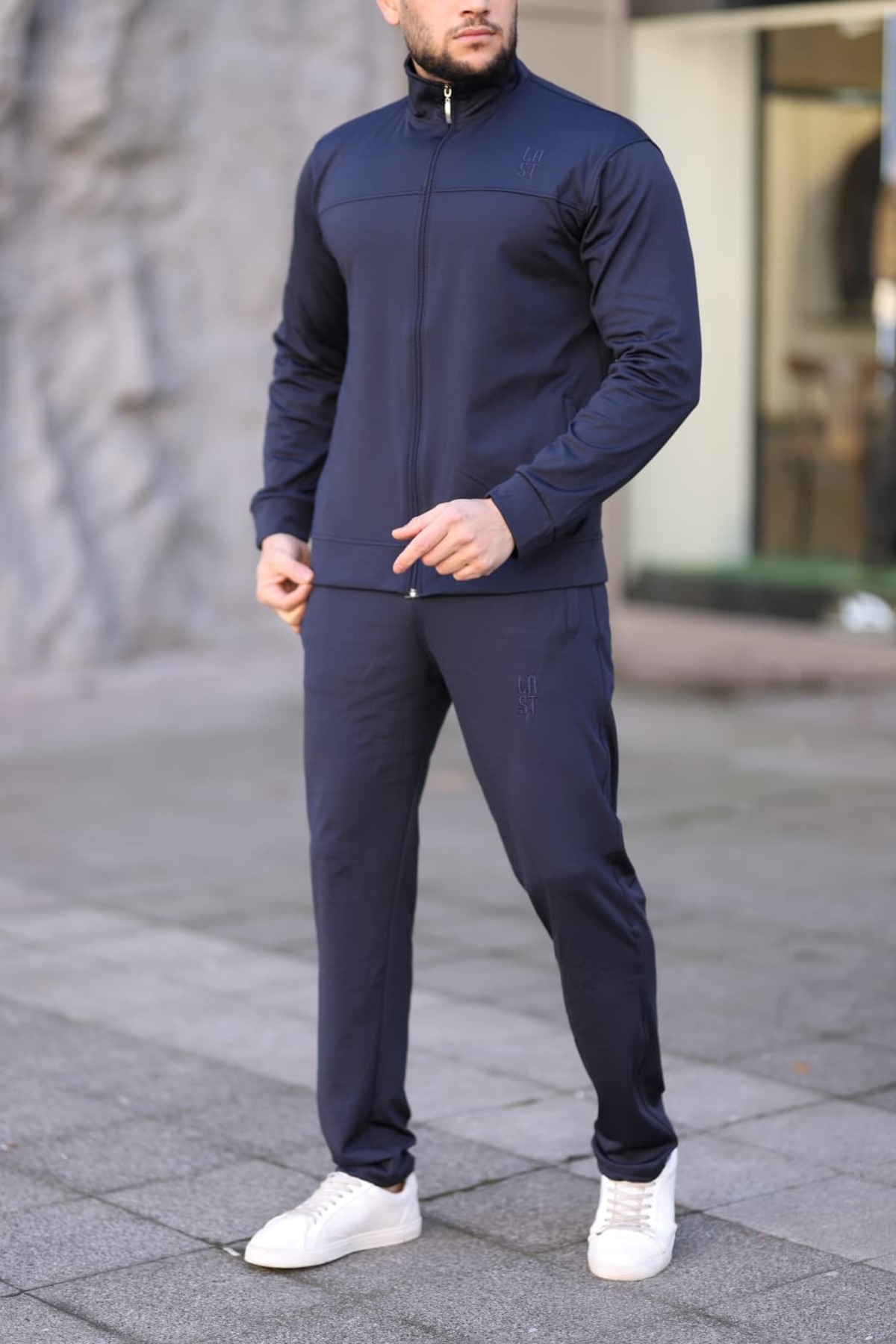 New Season Comfortable Men's Navy Blue Tracksuit