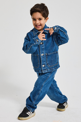 poozkids Erkek Çocuk Denim Ceket – Premium Jean Kot Ceket Günlük Rahat