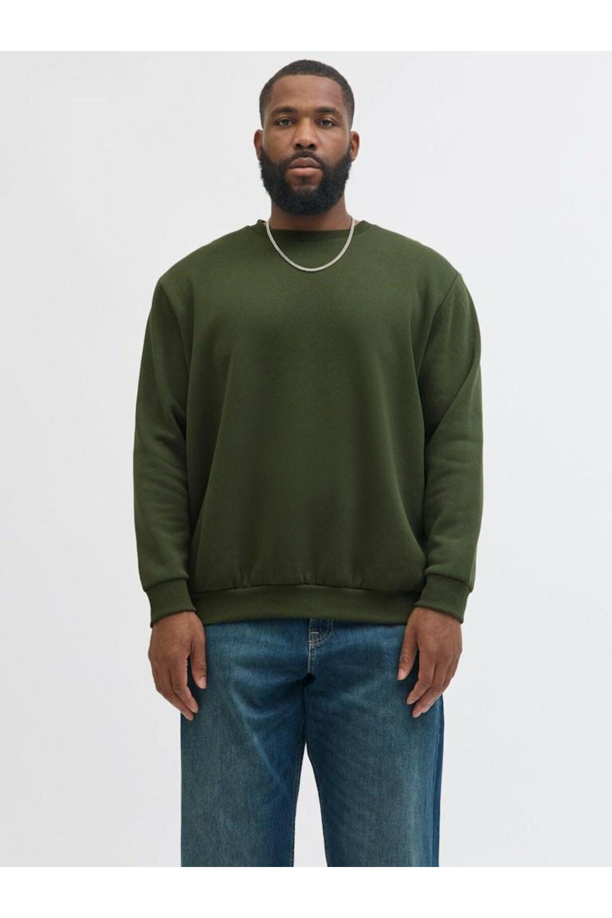 سویشرت مردانه جک جونز مدل Bradley Crew یقه گرد سایز بزرگ کد 12250594 جک اند جونز سویشرت بزرگ سایز Jack & Jones