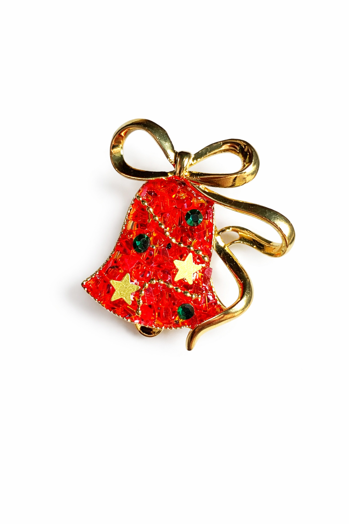 Jingle Joy Gold-Tone Yılbaşı Temalı Çan Broş