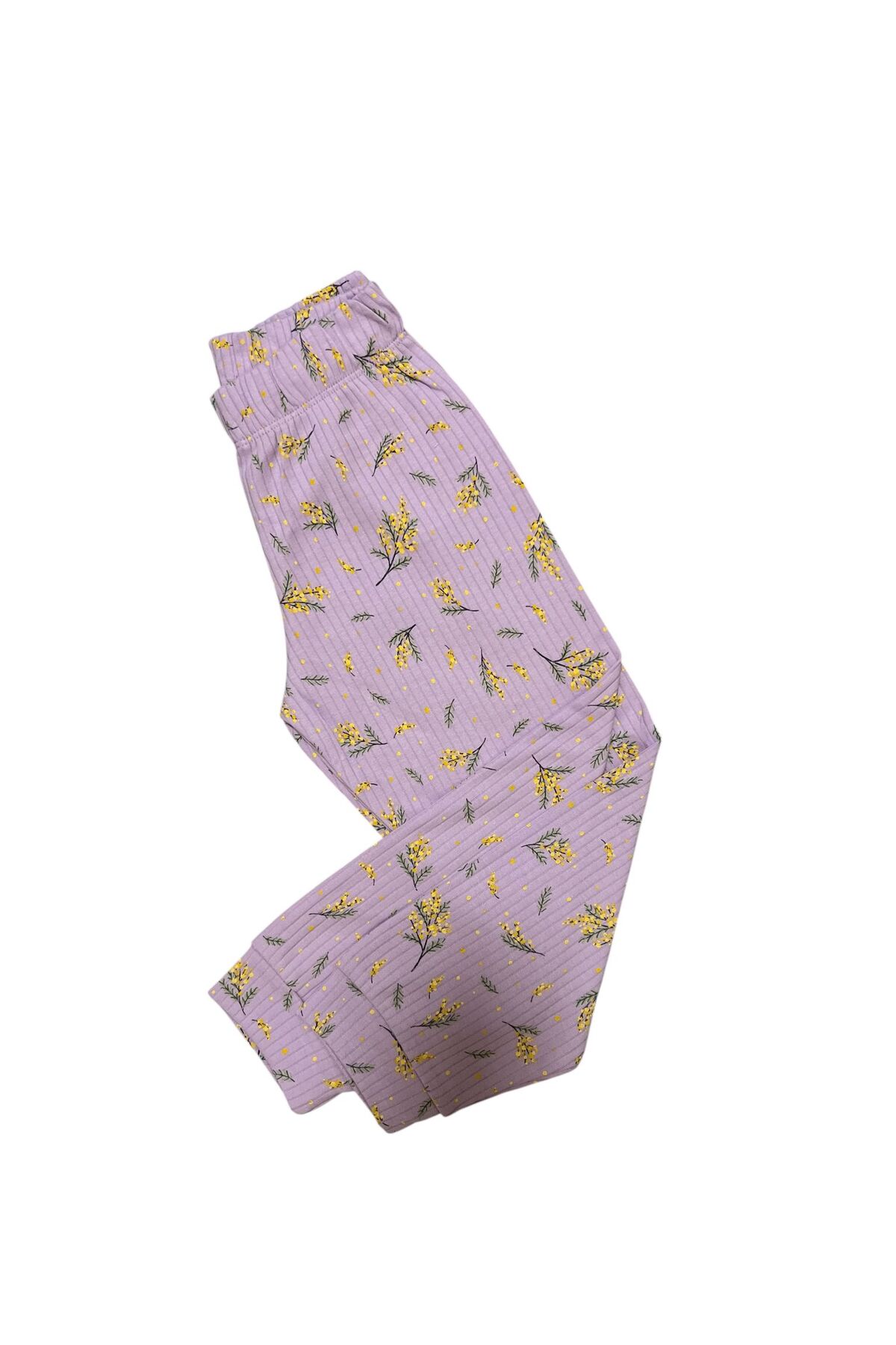 İsobel Kids LİLA ÇİÇEK DESENLİ %100 PAMUK FİTİLLİ KUMAŞ KIZ ÇOCUK PİJAMA TAKIMI fotoğrafı 6 (önizleme)