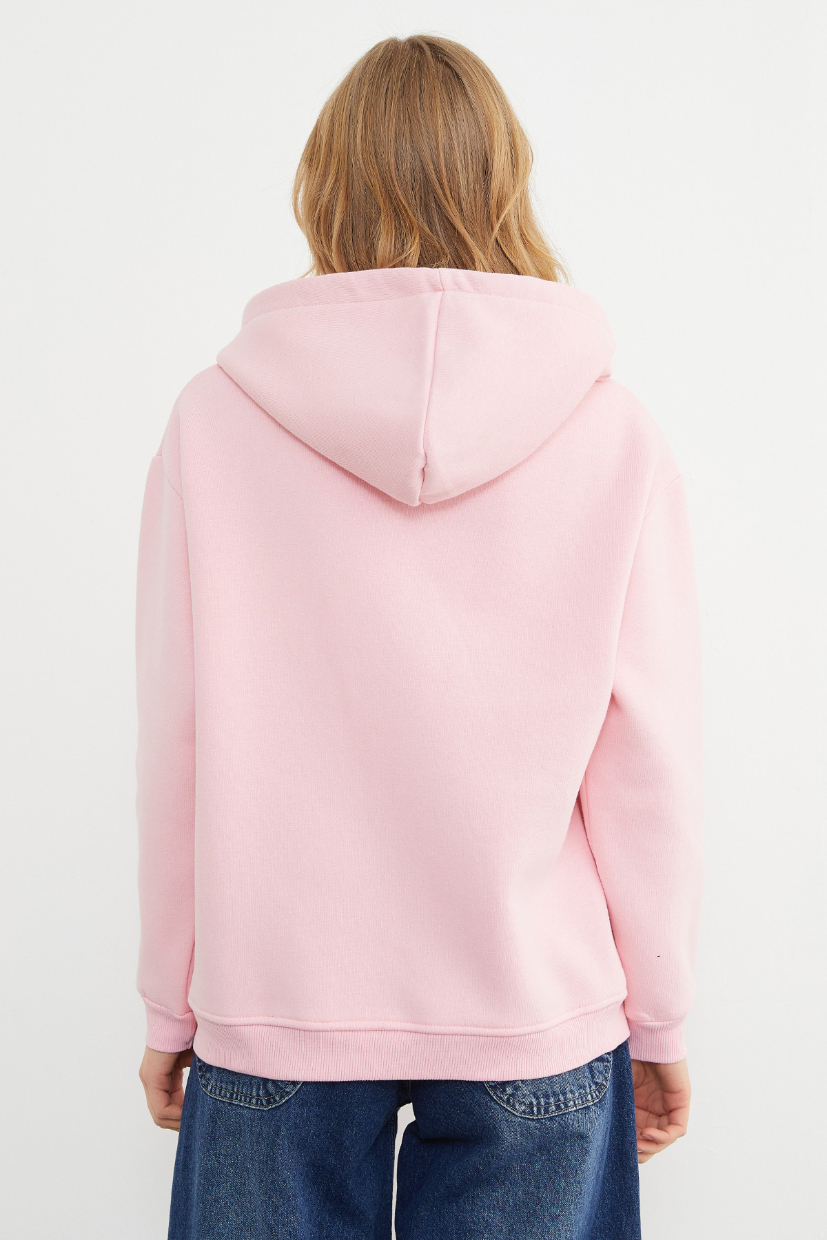 Fullamoda  Basic Fermuarlı Kapüşonlu Oversize Sweatshirt - Görsel 8
