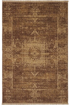 Cool Halı Zerina Kahverengi Yumuşak Pamuk Taban Makine Dört Mevsim Eskitme De...