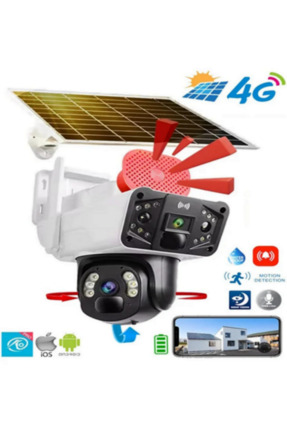 Opticam OC-58G 4G Güneş Enerjili Sim Kartlı 4g 3+3 MP Solar Güvenlik Kamerası...