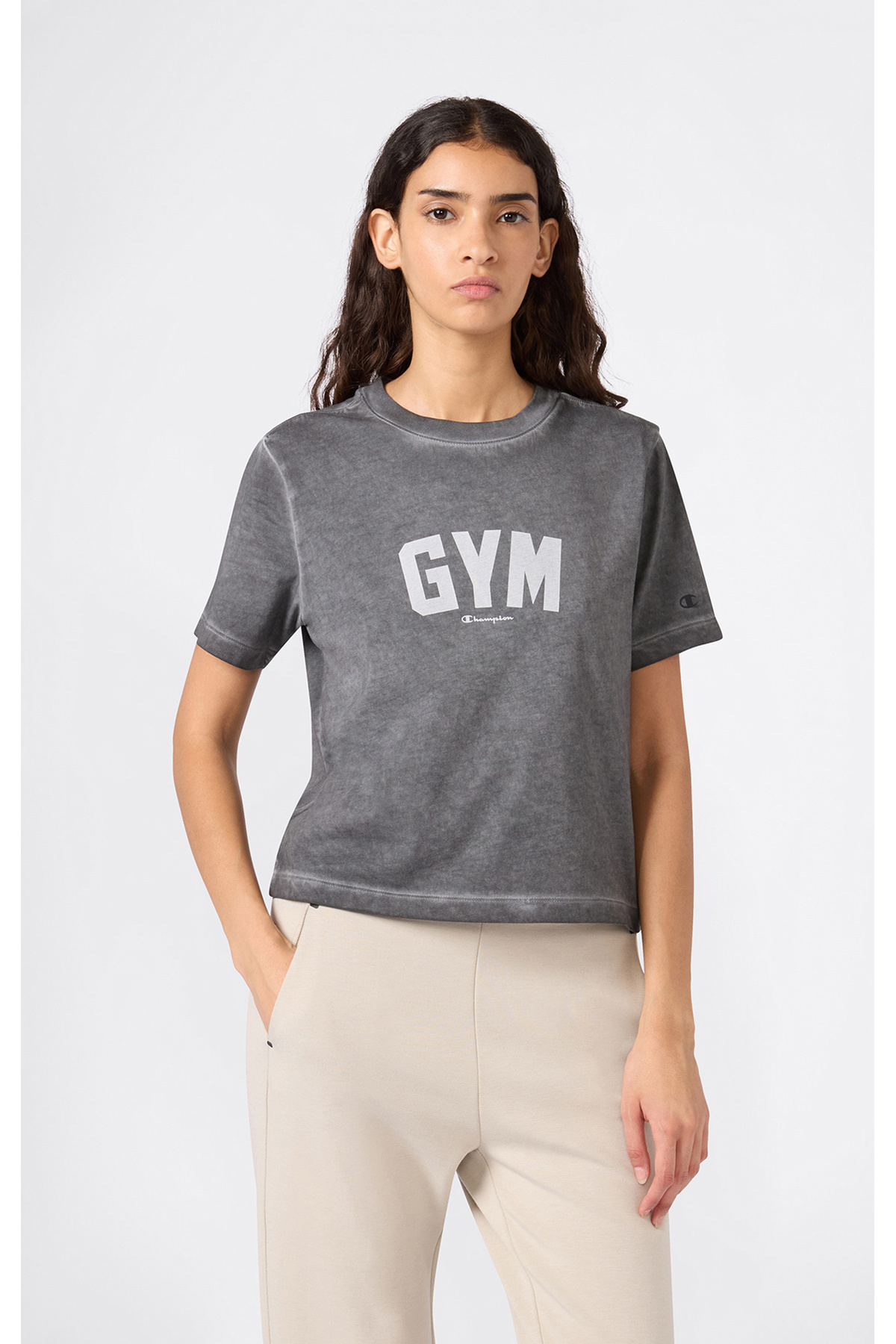 Champion Athletics Short-Sleeve Tee Siyah Kadın Tişört - 118402-KK001