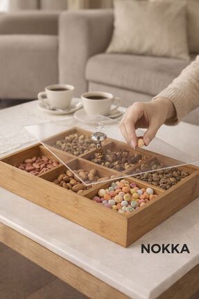 NOKKA 6 Gözlü, Akrilik Kapaklı, Mdf Çok Amaçlı Dekoratif Kutu, Takı Organizer...