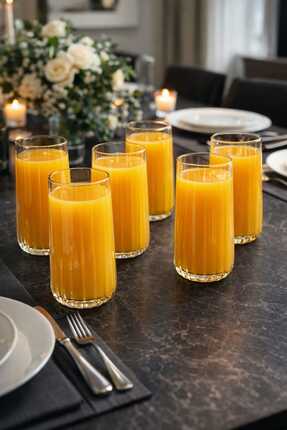 RASHA COLLECTION 6Lı Uzun Meşrubat Bardağı