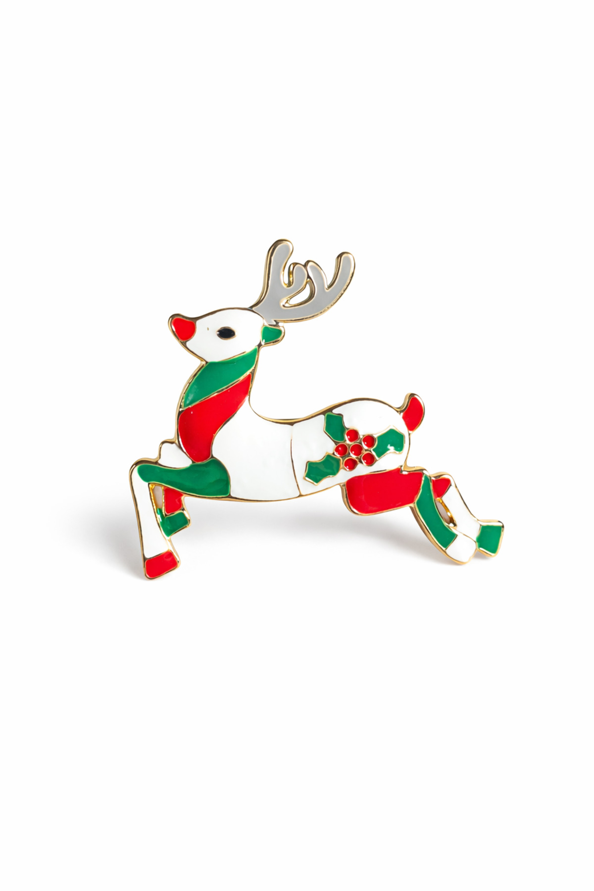 Holiday Deer Emaye Yılbaşı Geyik Broş