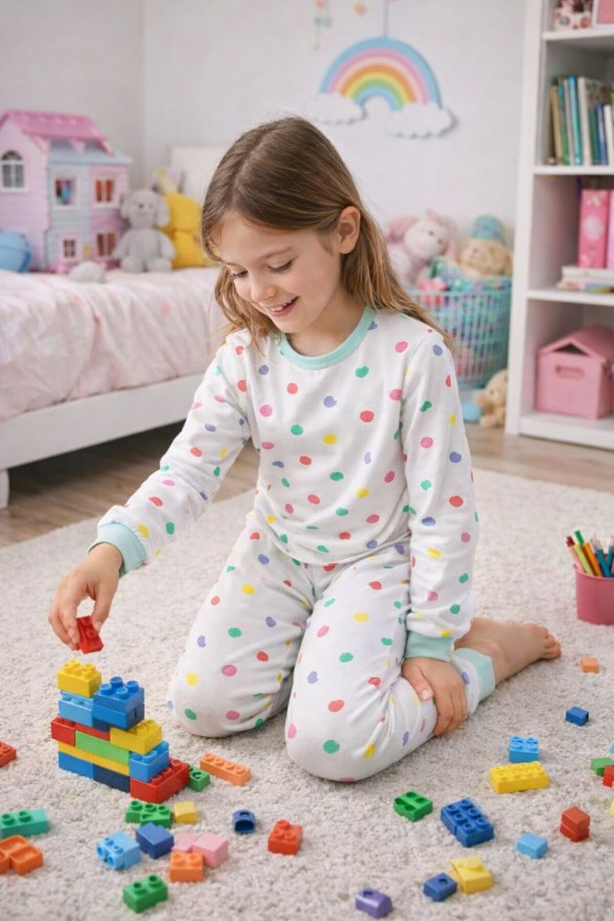 Girl Color Palette Patterned 8 - 13 Years Pajamas Set