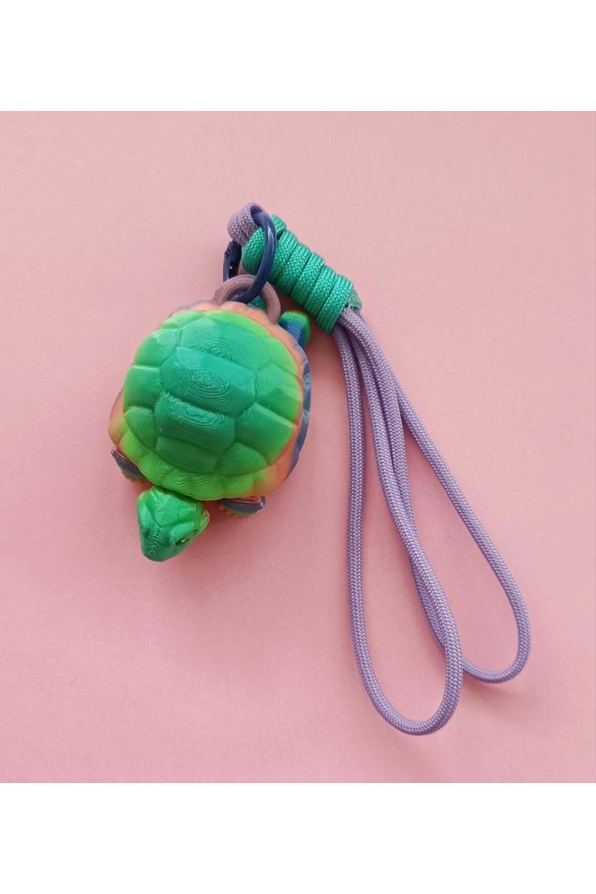 Hd Marketim Anahtarlık Çanta Süsü Kaplumbağa Oynar Eklem Rainbow Multicolor Oyuncak Yılbaşı Doğum Günü Hediye fotoğrafı 3 (önizleme)
